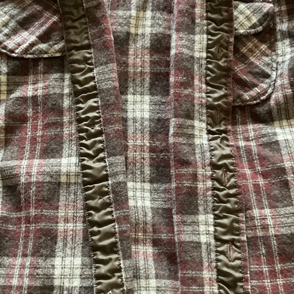 Pendleton Brown and Red Plaid Wool Flannel Shirt - Picture 9 of 9